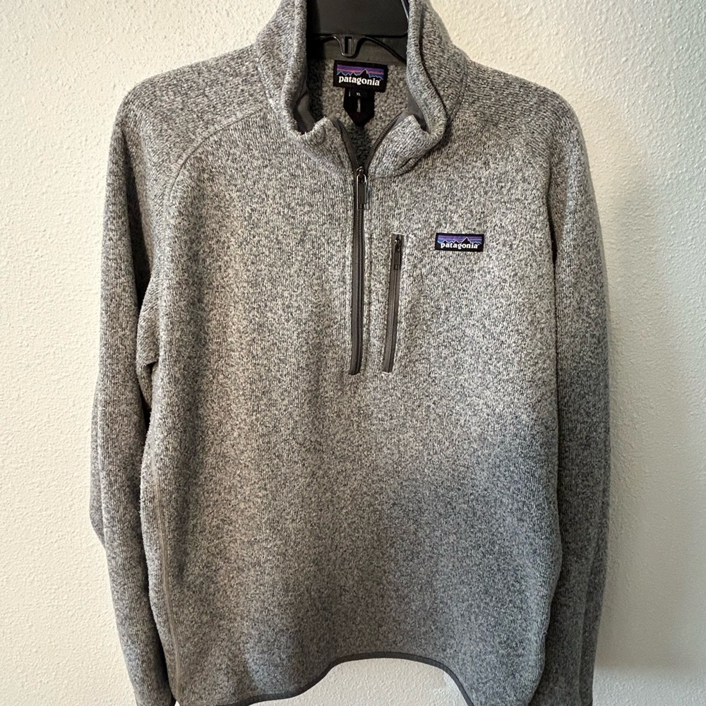 Patagonia Men's Zip-Up Sweater in Heather Gray